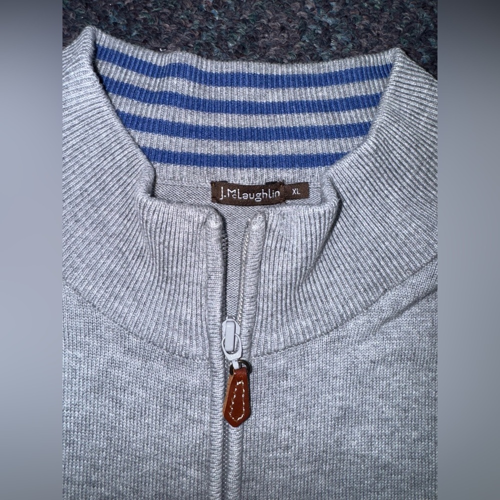 J.McLaughlin Gray Half-Zip Men's Sweater - Picture 3 of 5